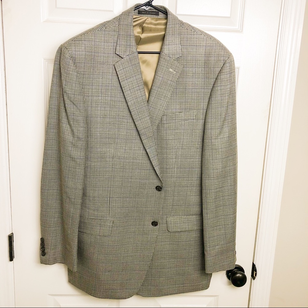 Ralph Lauren houndstooth brown navy 46L long